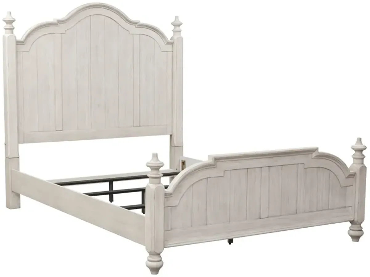 Liberty Furniture Farmhouse Reimagined Antique White King Poster Bed