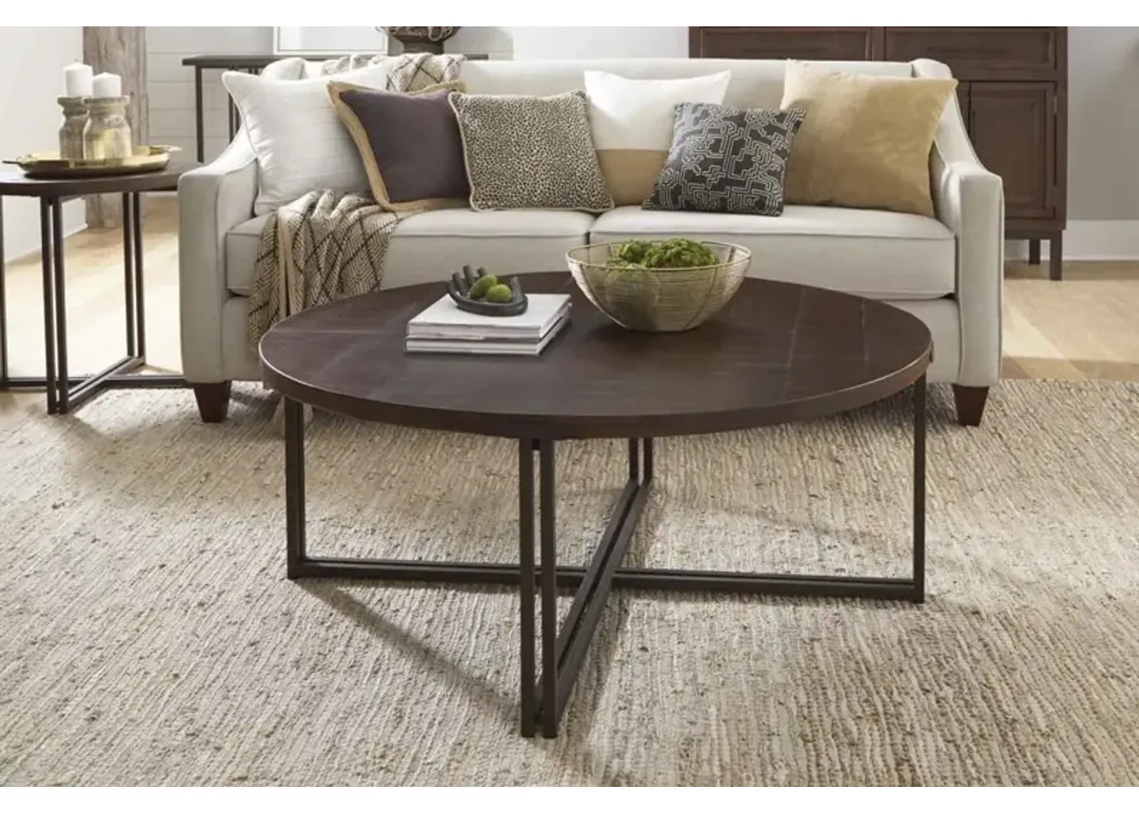 Aspenhome Zander Brown/Dark Round Coffee Table