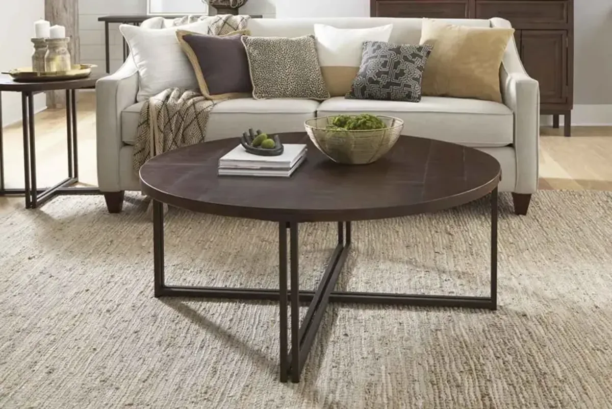 Aspenhome Zander Brown/Dark Round Coffee Table