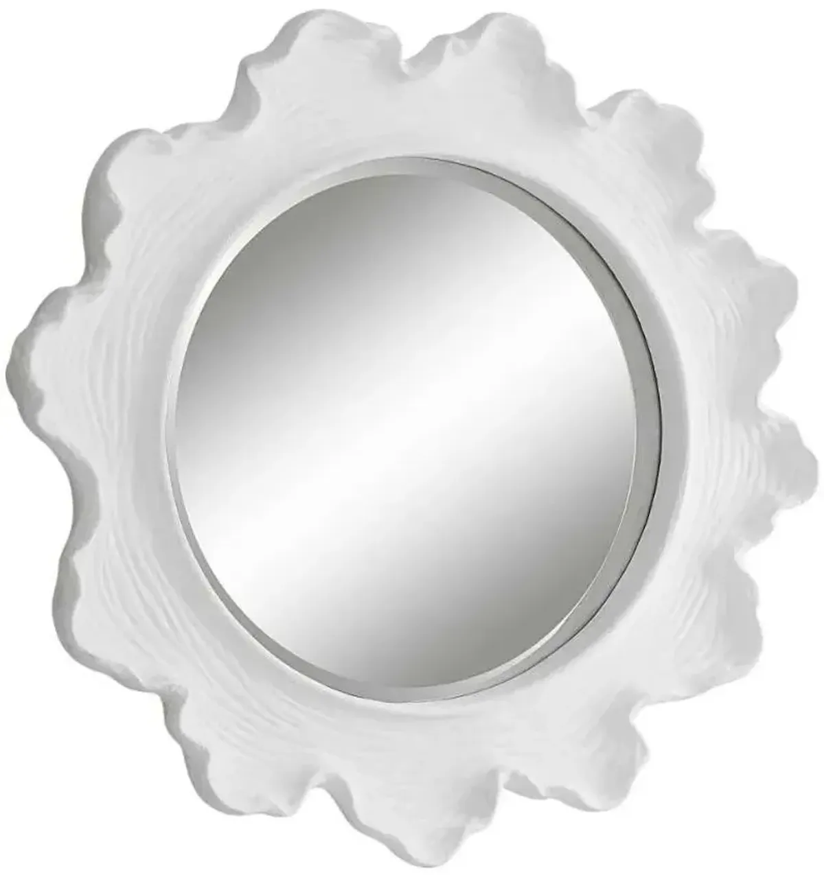 Uttermost Sea Coral White Round Mirror