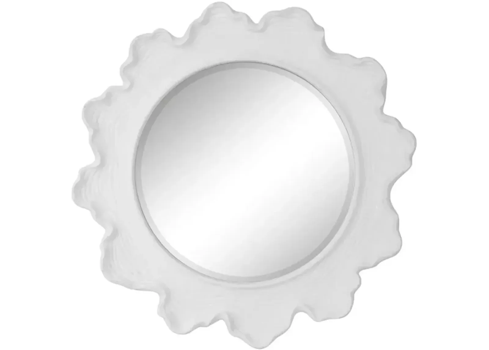 Uttermost Sea Coral White Round Mirror