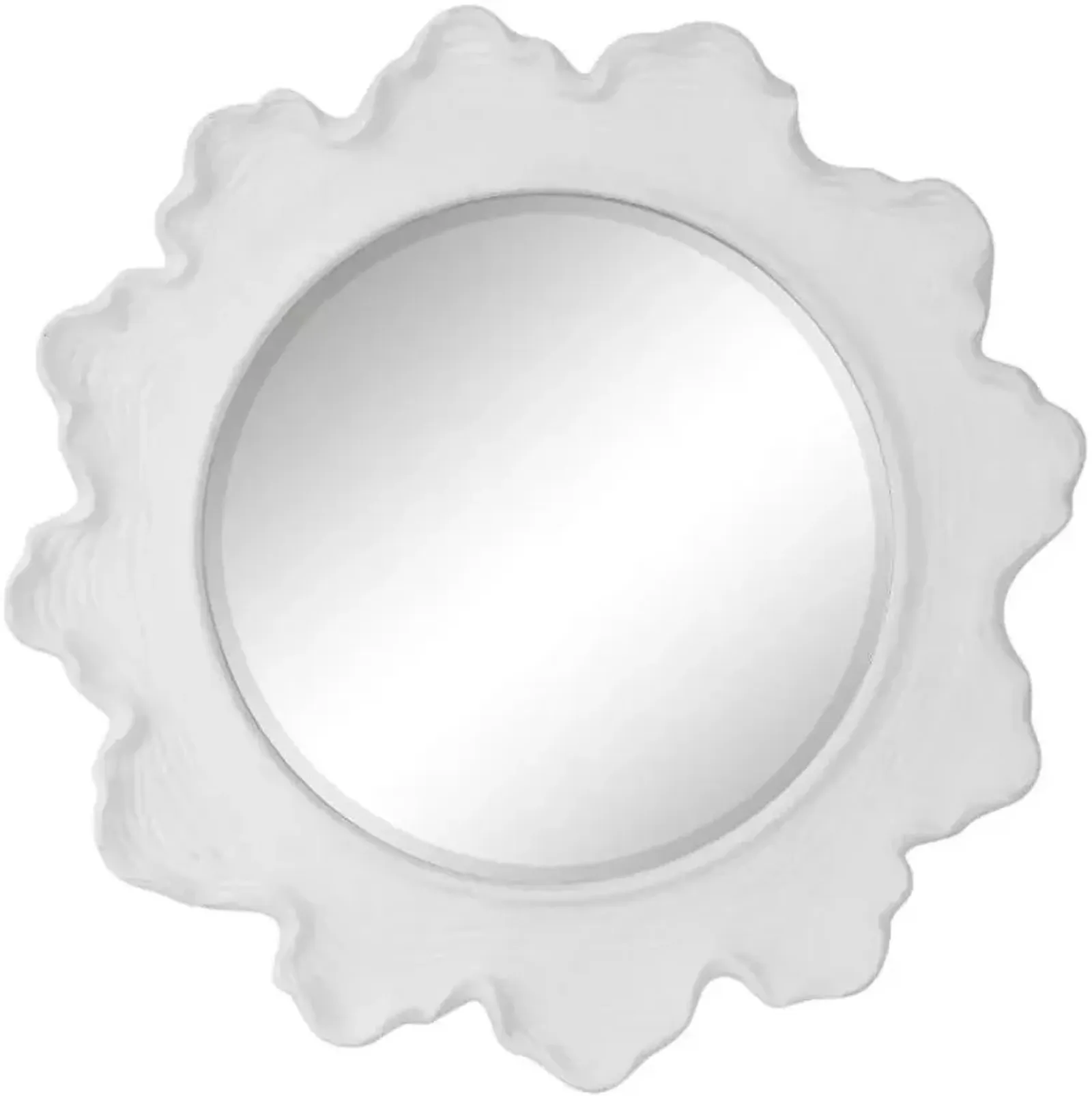 Uttermost Sea Coral White Round Mirror