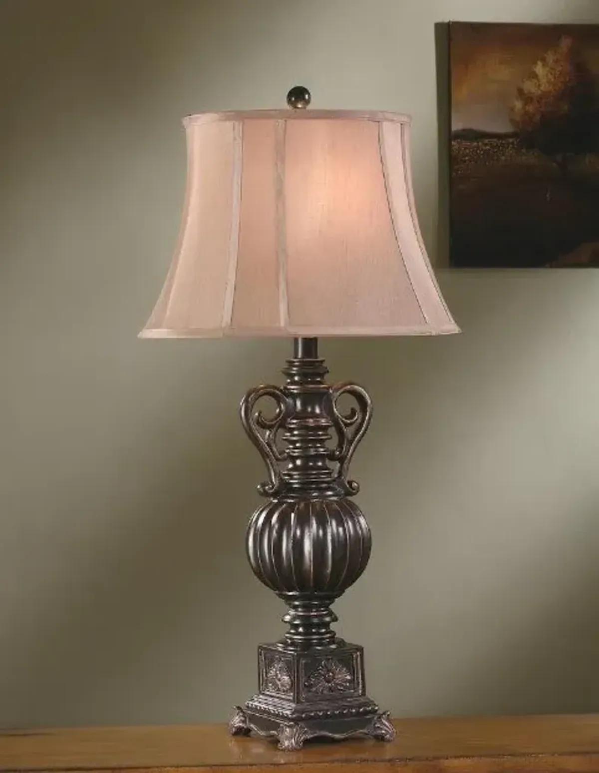 Crestview Moira Beige/Bronze Table Lamp