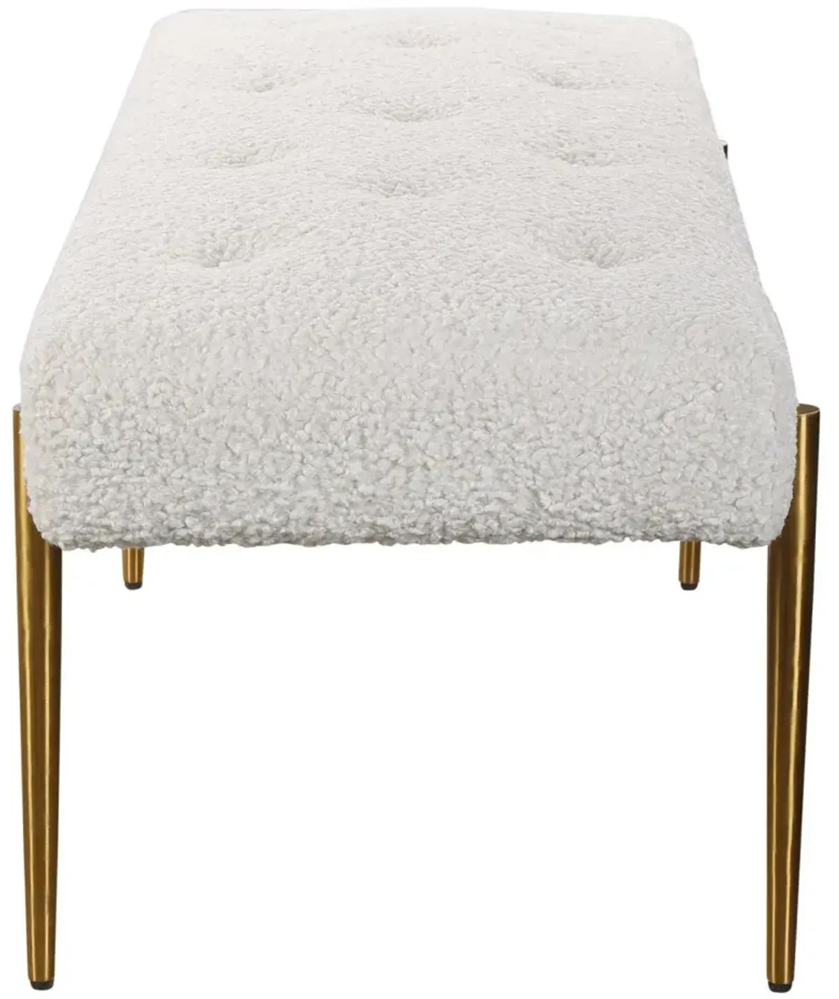 Uttermost Olivier White Faux Shearling Bench