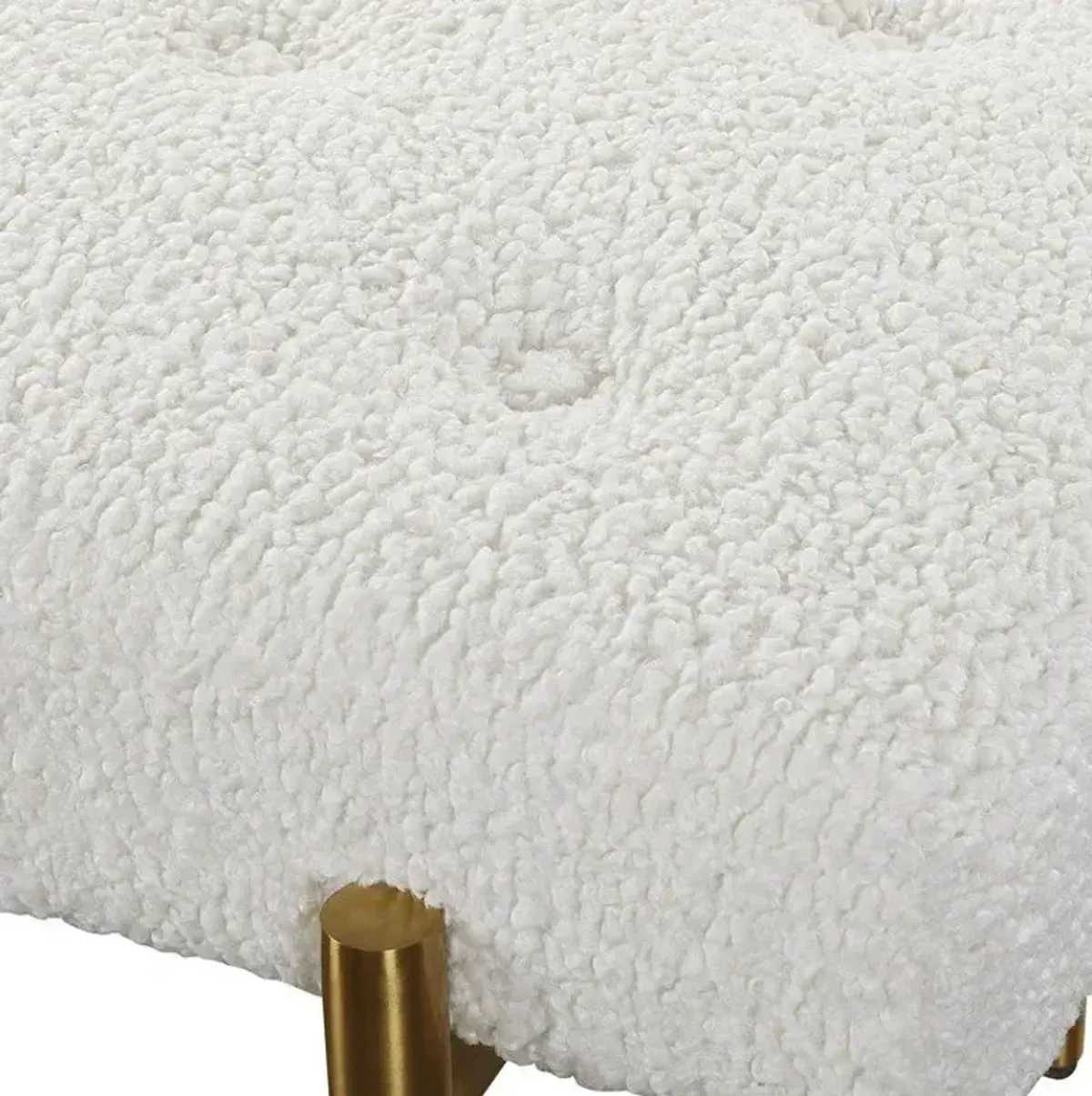 Uttermost Olivier White Faux Shearling Bench