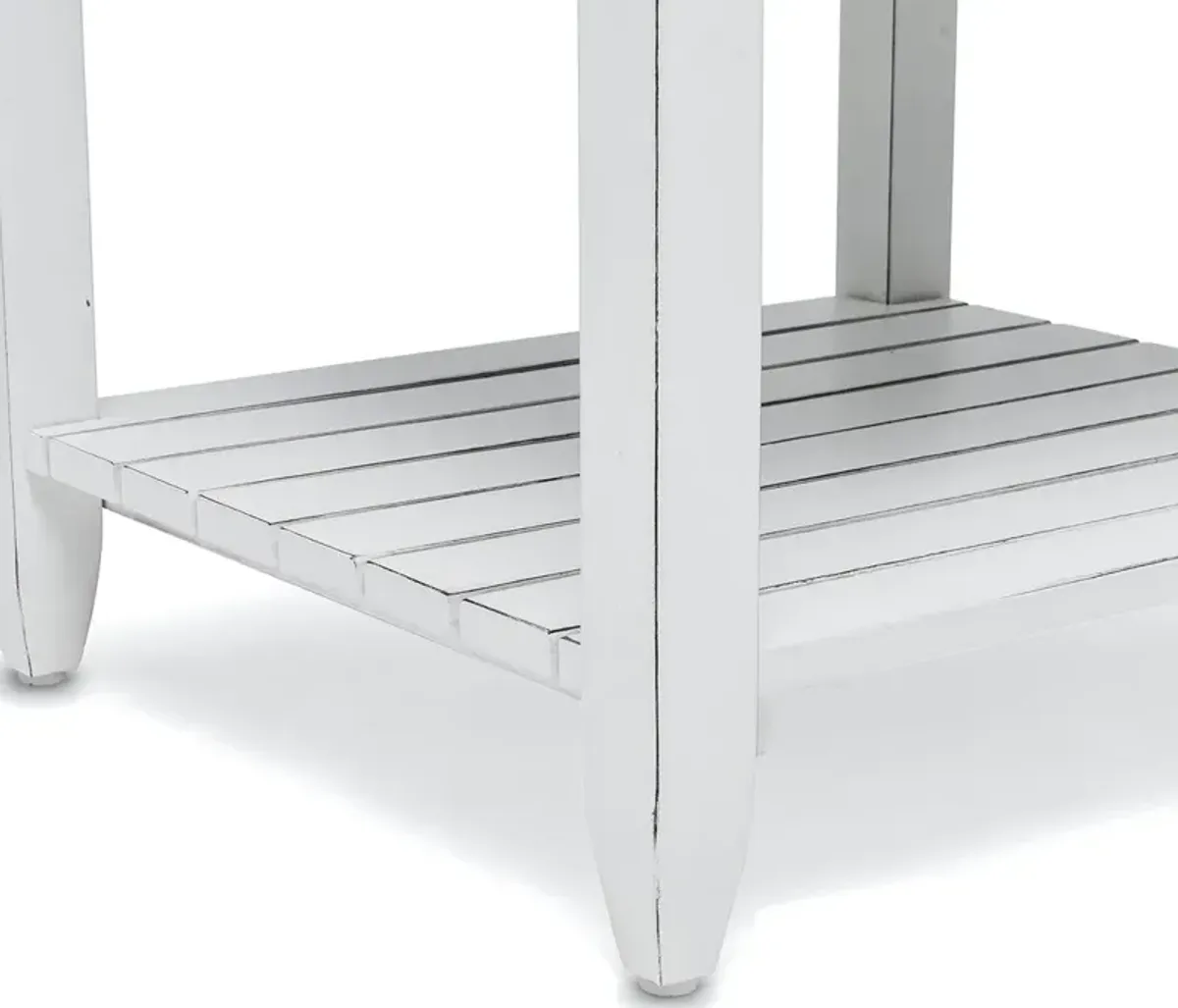 Seawinds Picket Fence End Table Grey/Blanc Finish