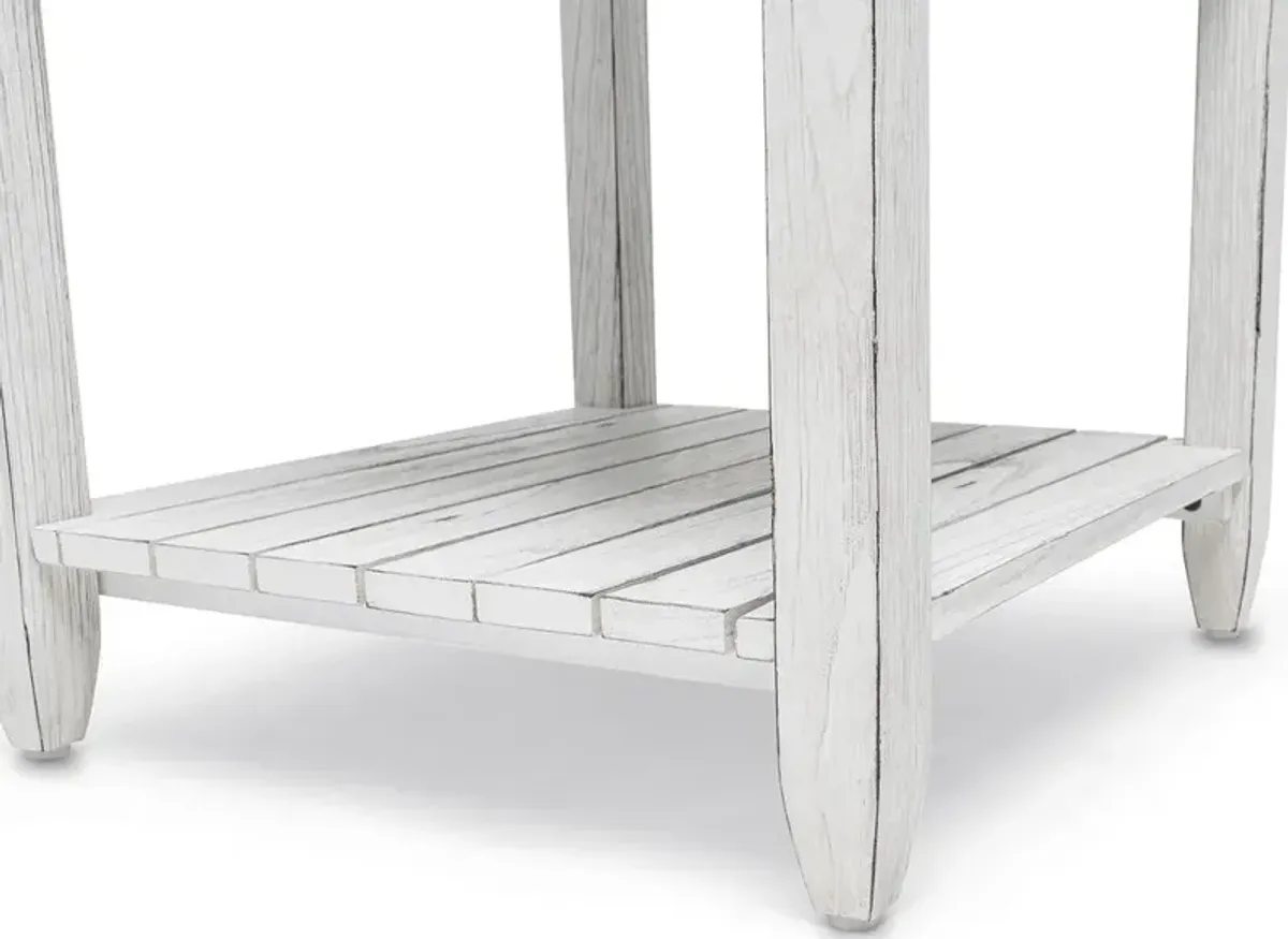 Seawinds Picket Fence End Table Grey/Blanc Finish