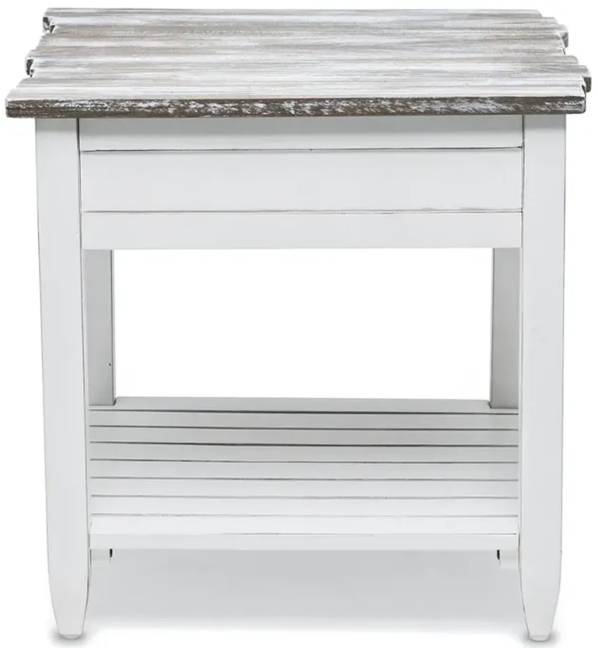 Seawinds Picket Fence End Table Grey/Blanc Finish