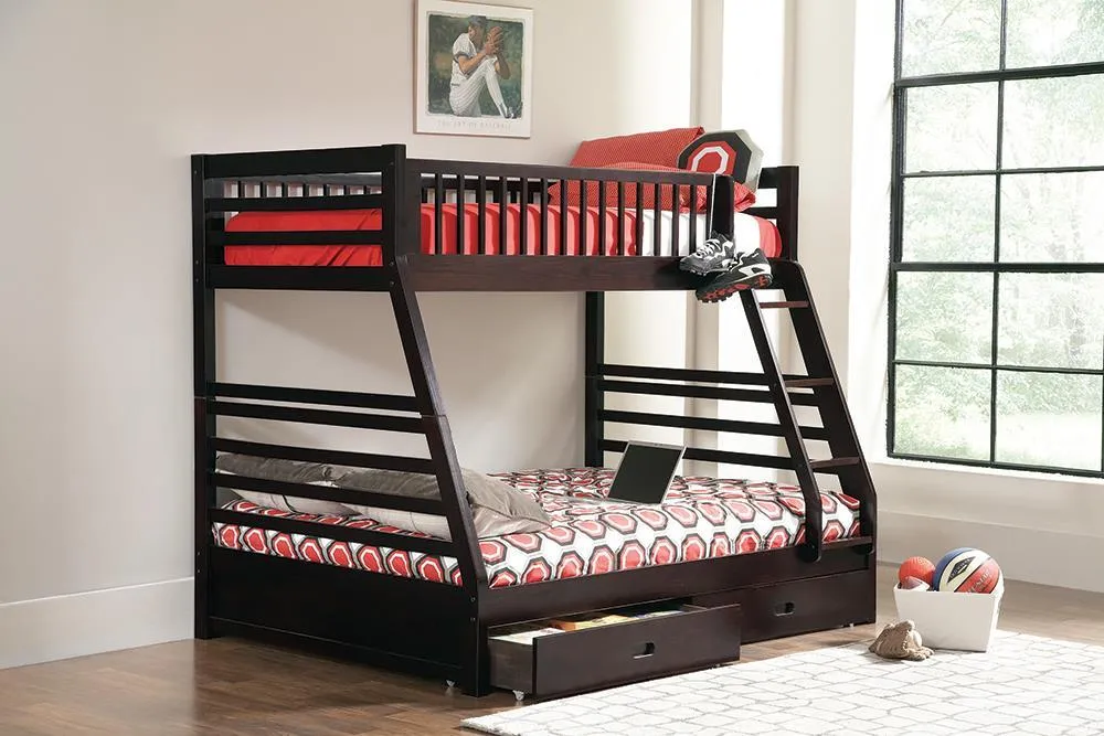 ASHTON TWIN-OVER-FULL BUNK BED CAPPUCCINO