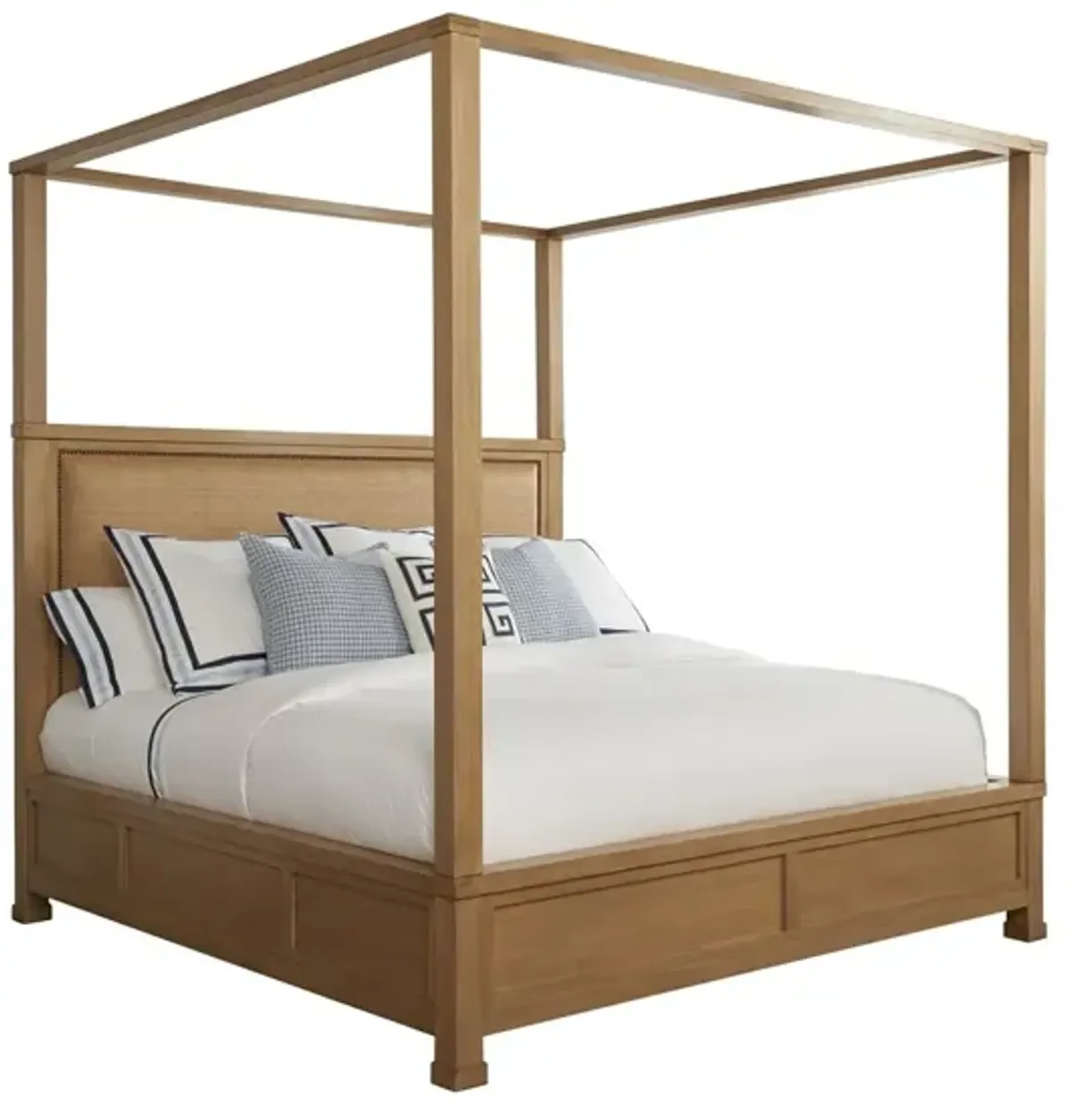 Barclay Butera by Lexington Newport Shorecliff Traditional Wood Canopy California King Bed in Brown