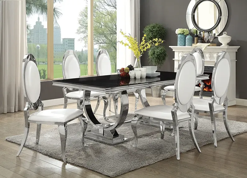 ANTOINE DINING TABLE BLACK/STAINLESS