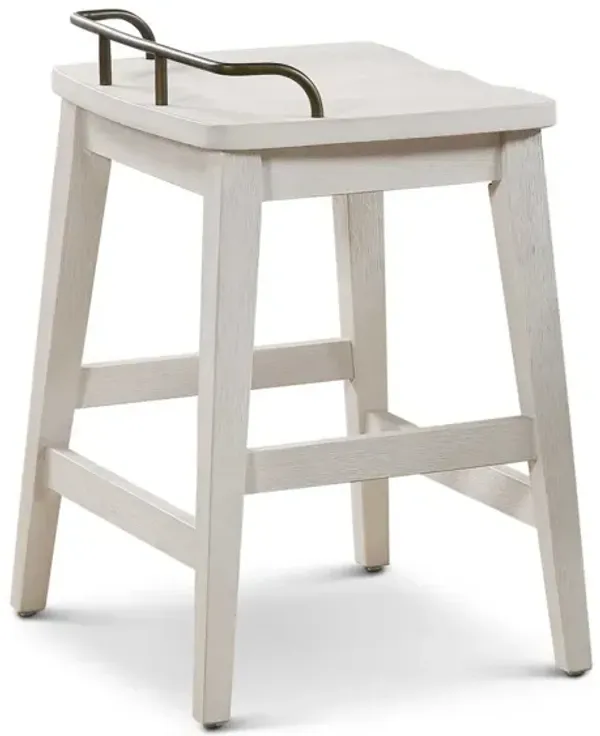 Steve Silver Pendleton Ivory 24-Inch Backless Counter-Height Stool
