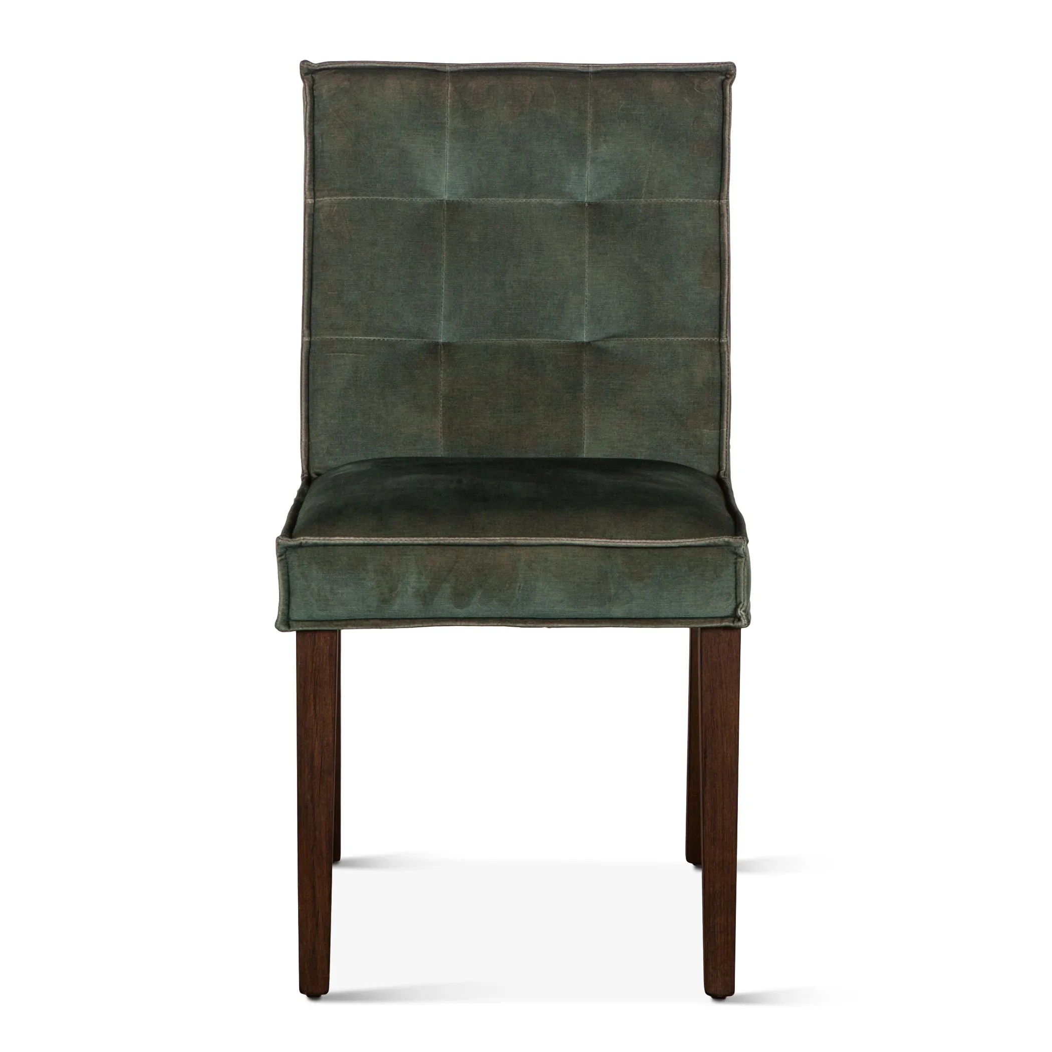 GROSVENOR GREEN VELVET DINING CHAIRS SET OF 2