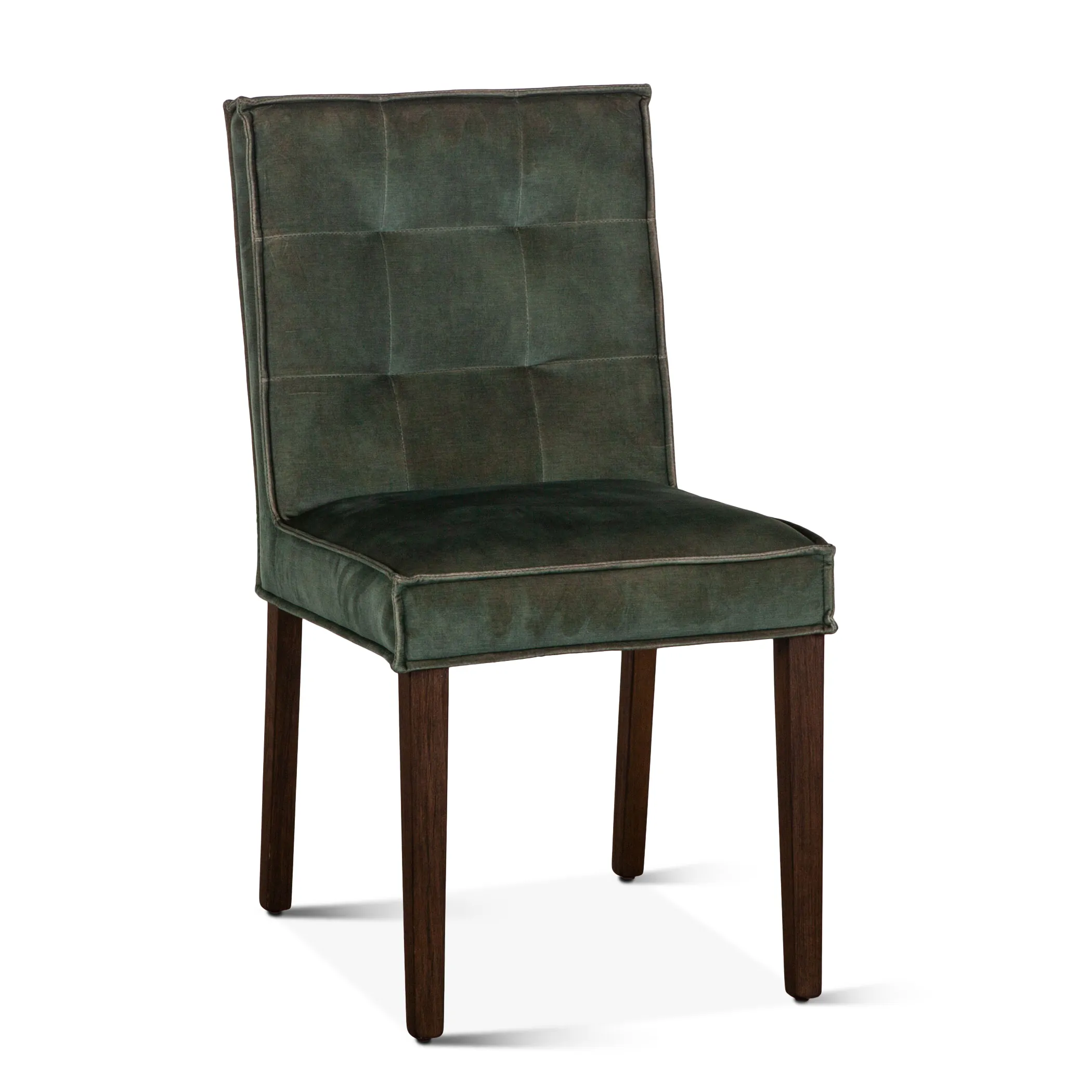 GROSVENOR GREEN VELVET DINING CHAIRS SET OF 2