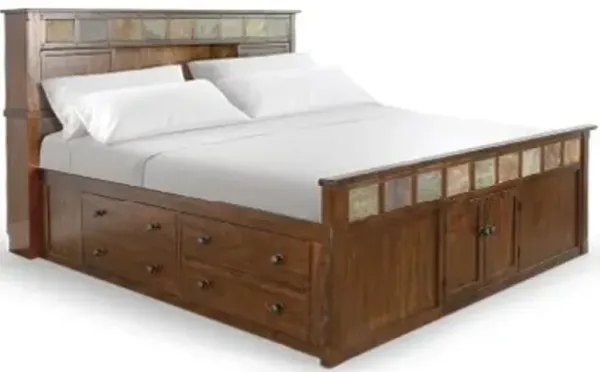 Sunny Designs Santa Fe Dark Chocolate Queen Storage Bed with Slate