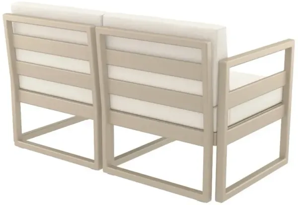 Compamia Mykonos Patio Loveseat Taupe with Sunbrella Natural Cushion