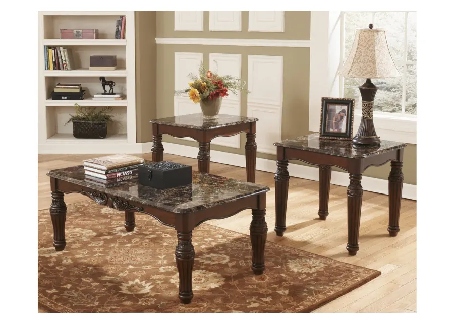 NORTH SHORE TABLE (SET OF 3) DARK BROWN SIGNATURE DESIGN