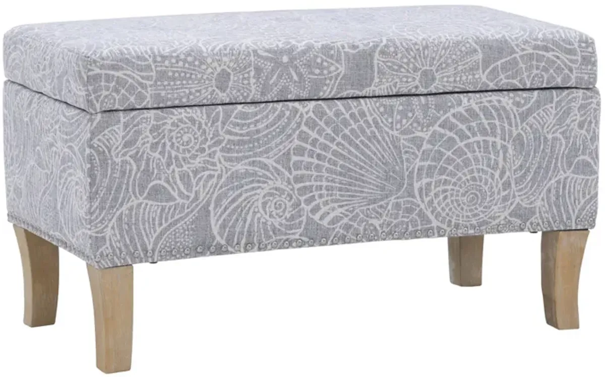 Linon Stephanie Upholstered Stone Storage Ottoman