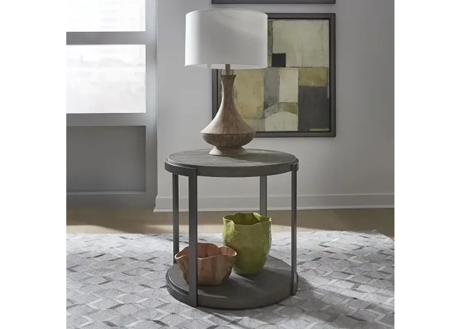 Liberty Furniture Modern View Gauntlet Gray End Table