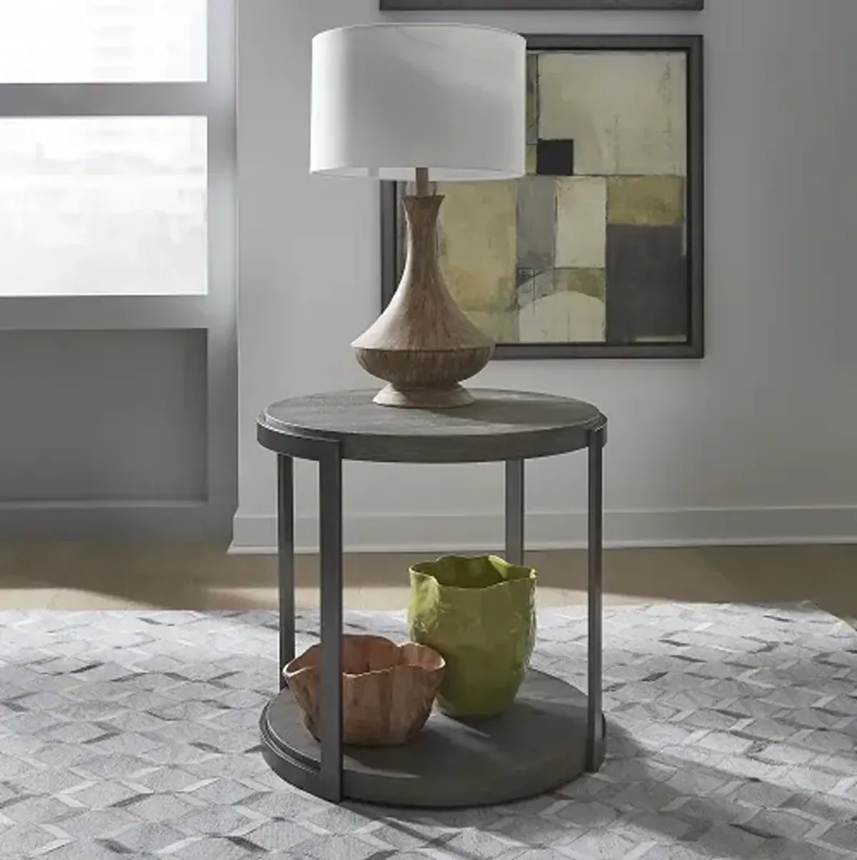 Liberty Furniture Modern View Gauntlet Gray End Table