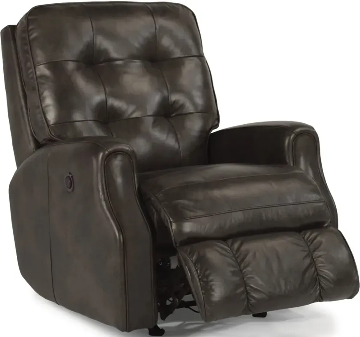 Flexsteel Devon Black Leather Power Rocker Recliner