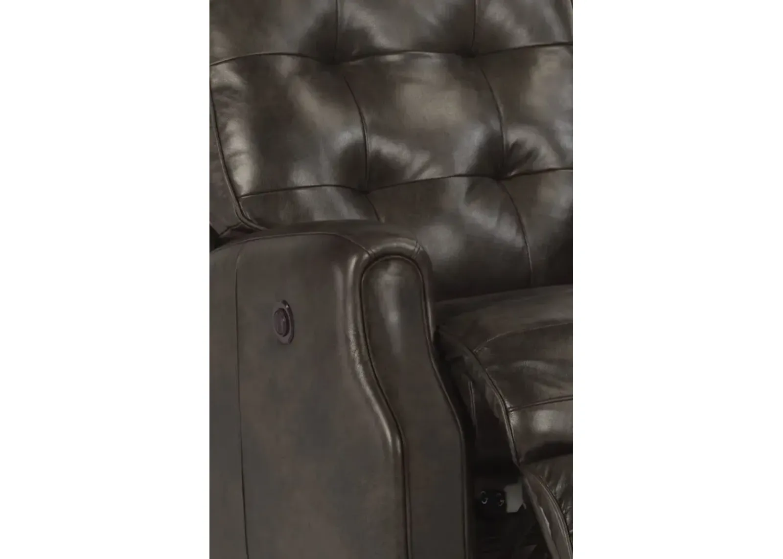 Flexsteel Devon Black Leather Power Rocker Recliner