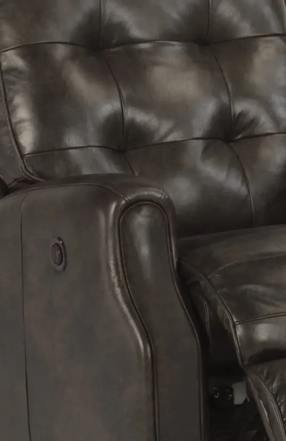 Flexsteel Devon Black Leather Power Rocker Recliner