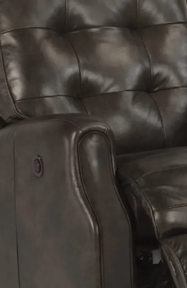 Flexsteel Devon Black Leather Power Rocker Recliner