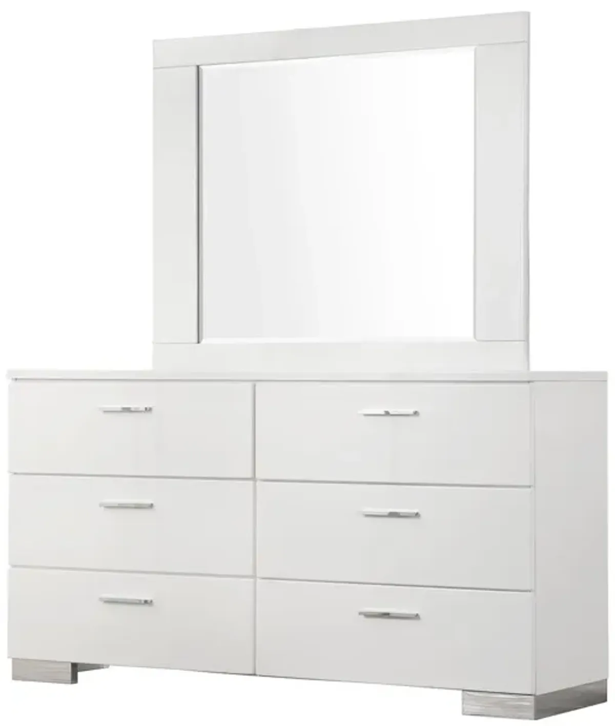 Coaster Felicity 6-Drawer Dresser White High Gloss