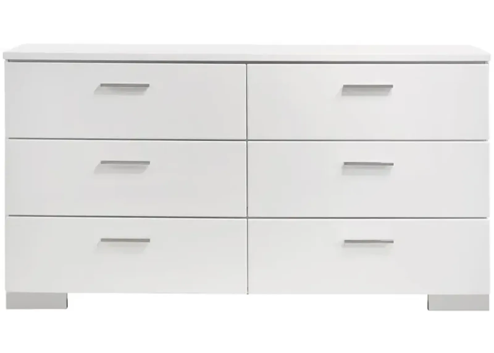 Coaster Felicity 6-Drawer Dresser White High Gloss