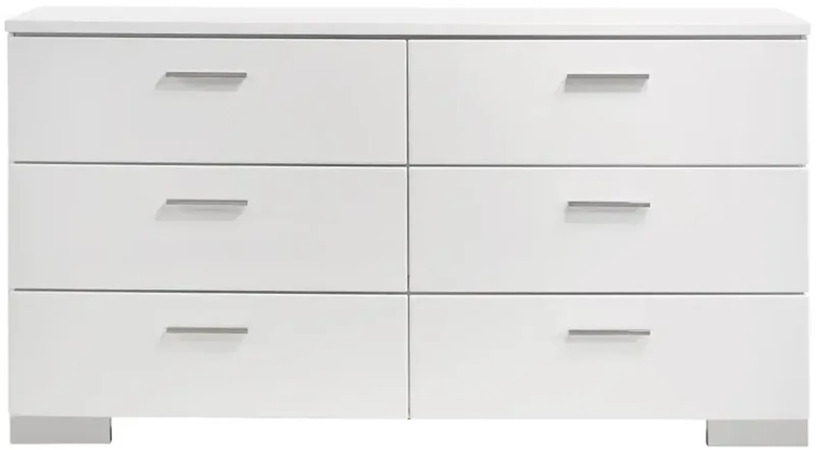 Coaster Felicity 6-Drawer Dresser White High Gloss