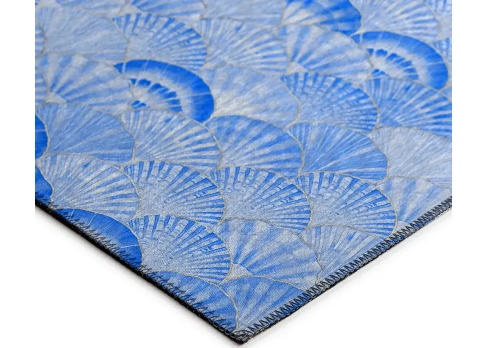 Sapphire Shells Cerulean Scallop Symphony 5'X8' Area Rug