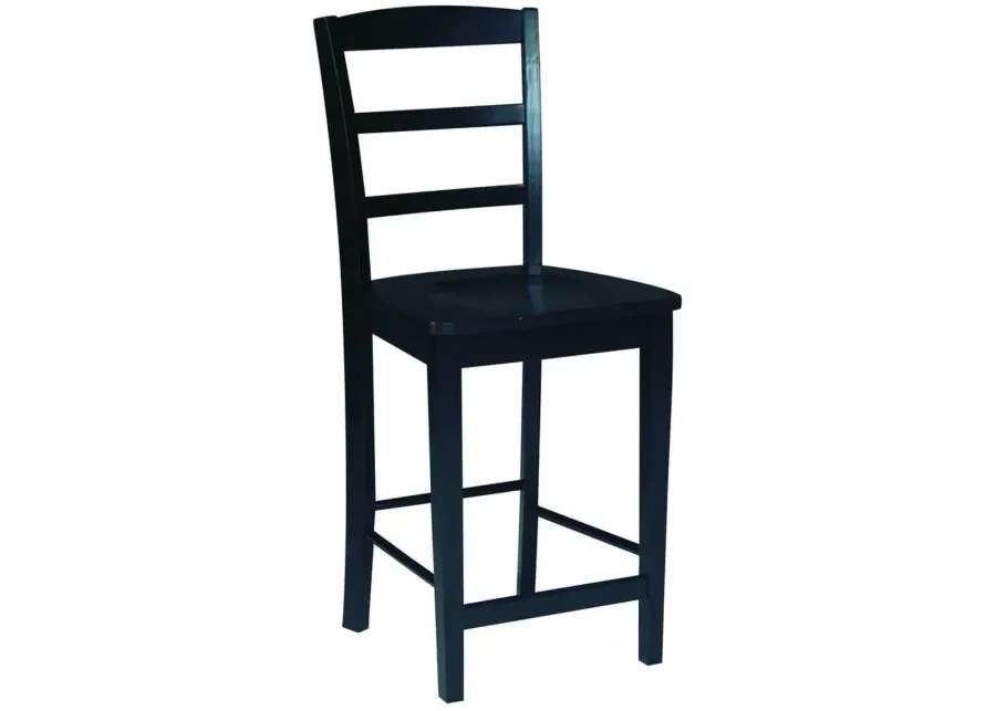 DINING ESSENTIALS MADRID WOOD STOOL IN BLACK