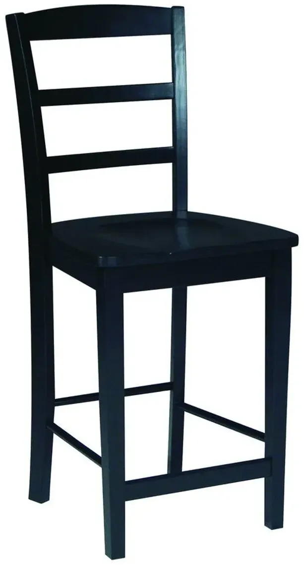 DINING ESSENTIALS MADRID WOOD STOOL IN BLACK