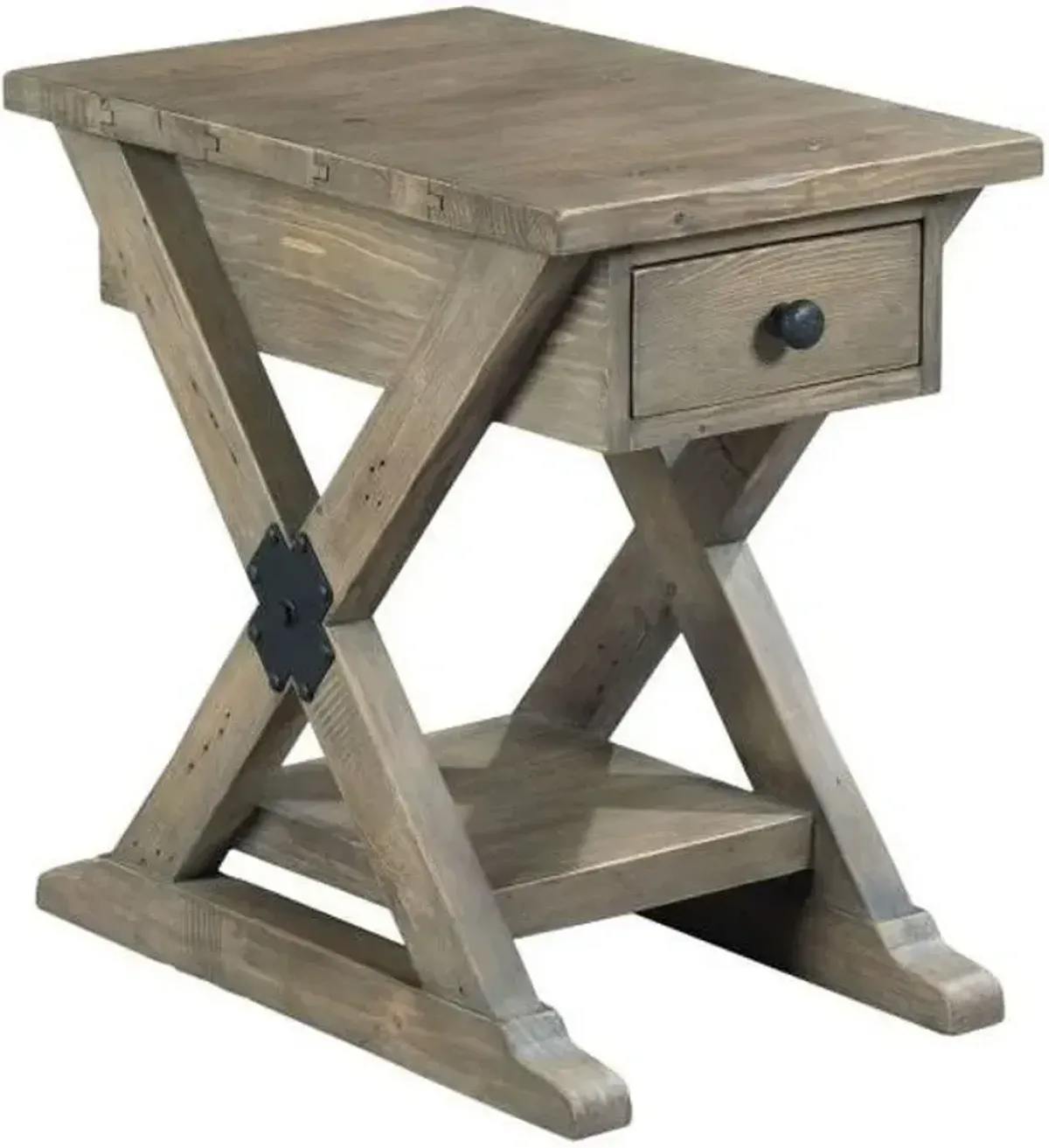 Hammary Reclamation Place Sundried Natural Trestle Chairside Table