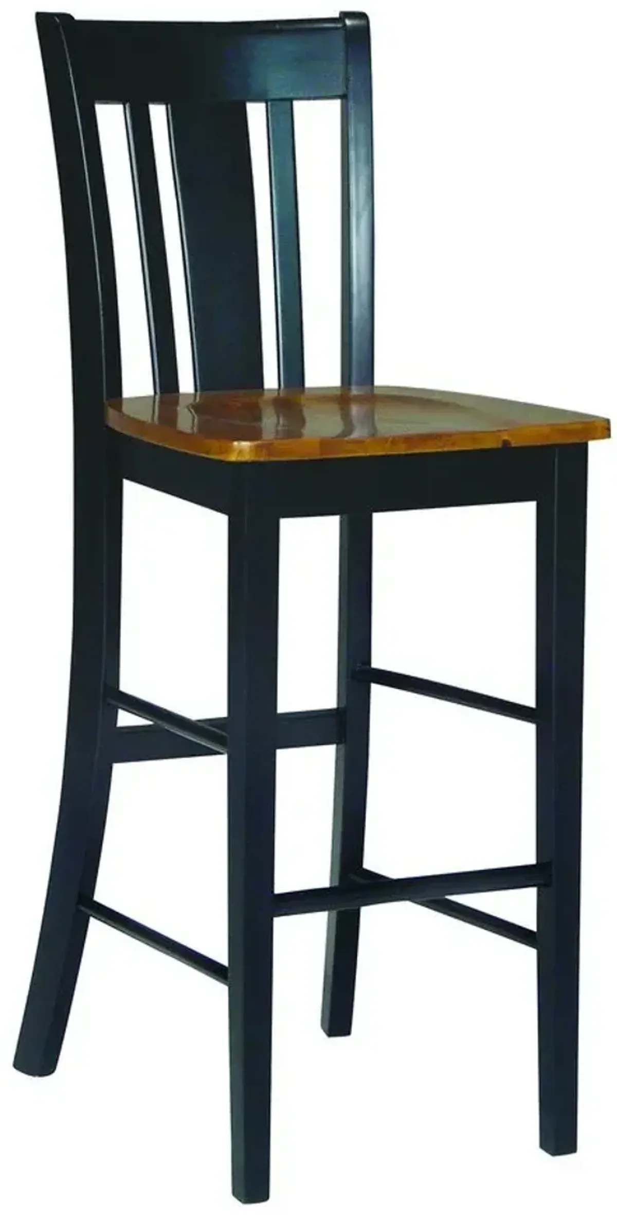 DINING ESSENTIALS SAN REMO WOOD STOOL IN BLACK/CHERRY