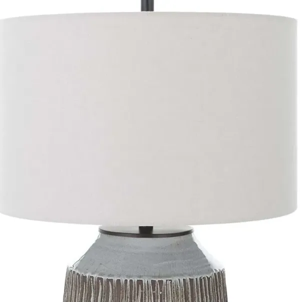 Uttermost Neolithic Blue-Graylight Oatmeal Table Lamp