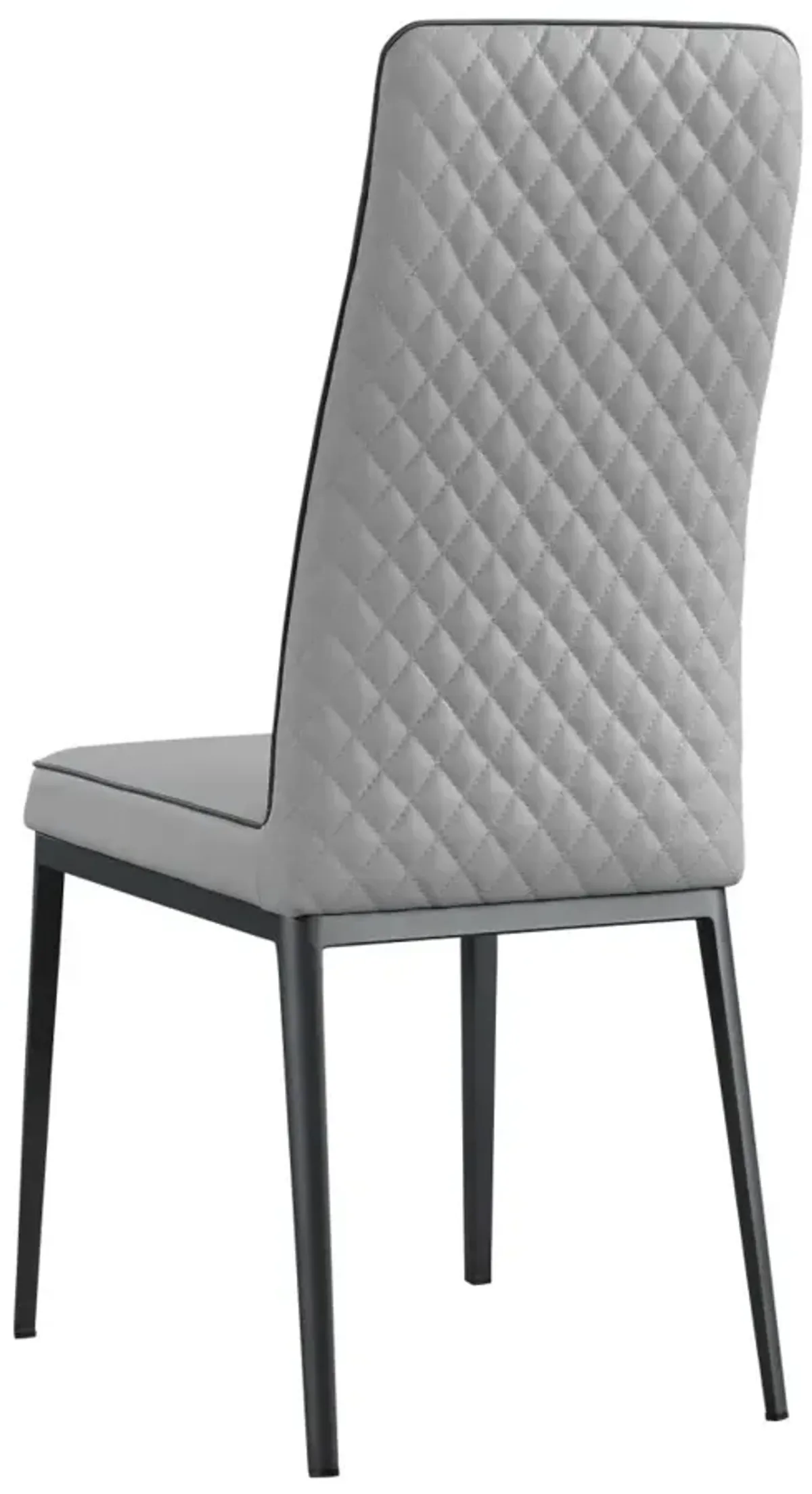 Chintaly Karol Grey Contemporary Diamond Stitched Back Side Chair