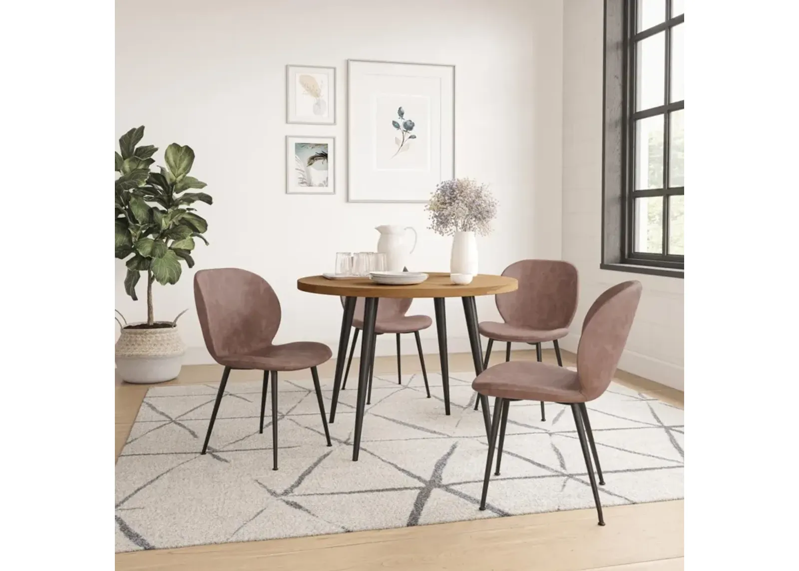 Jofran Prelude Round Dining Table Suede