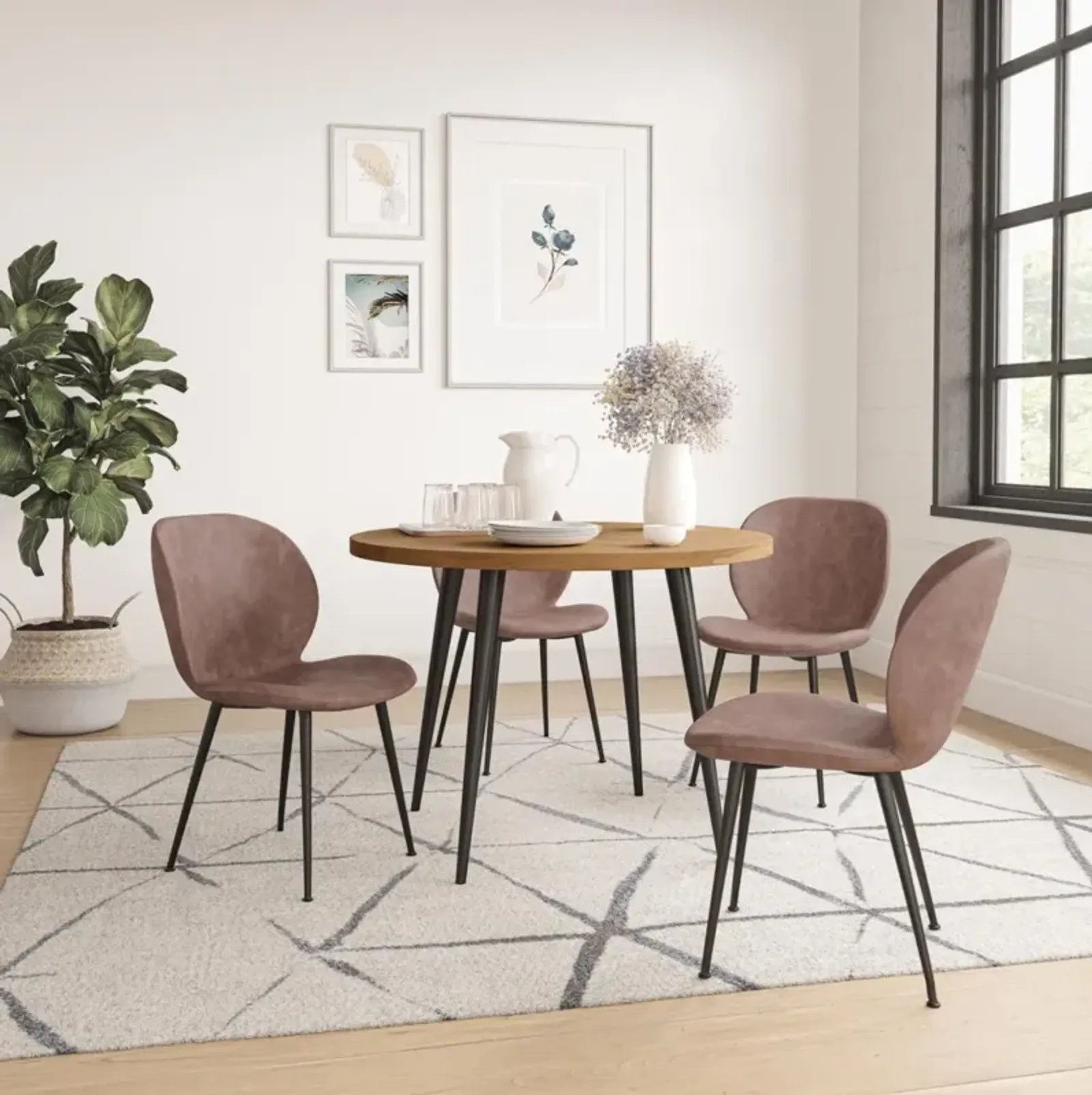 Jofran Prelude Round Dining Table Suede