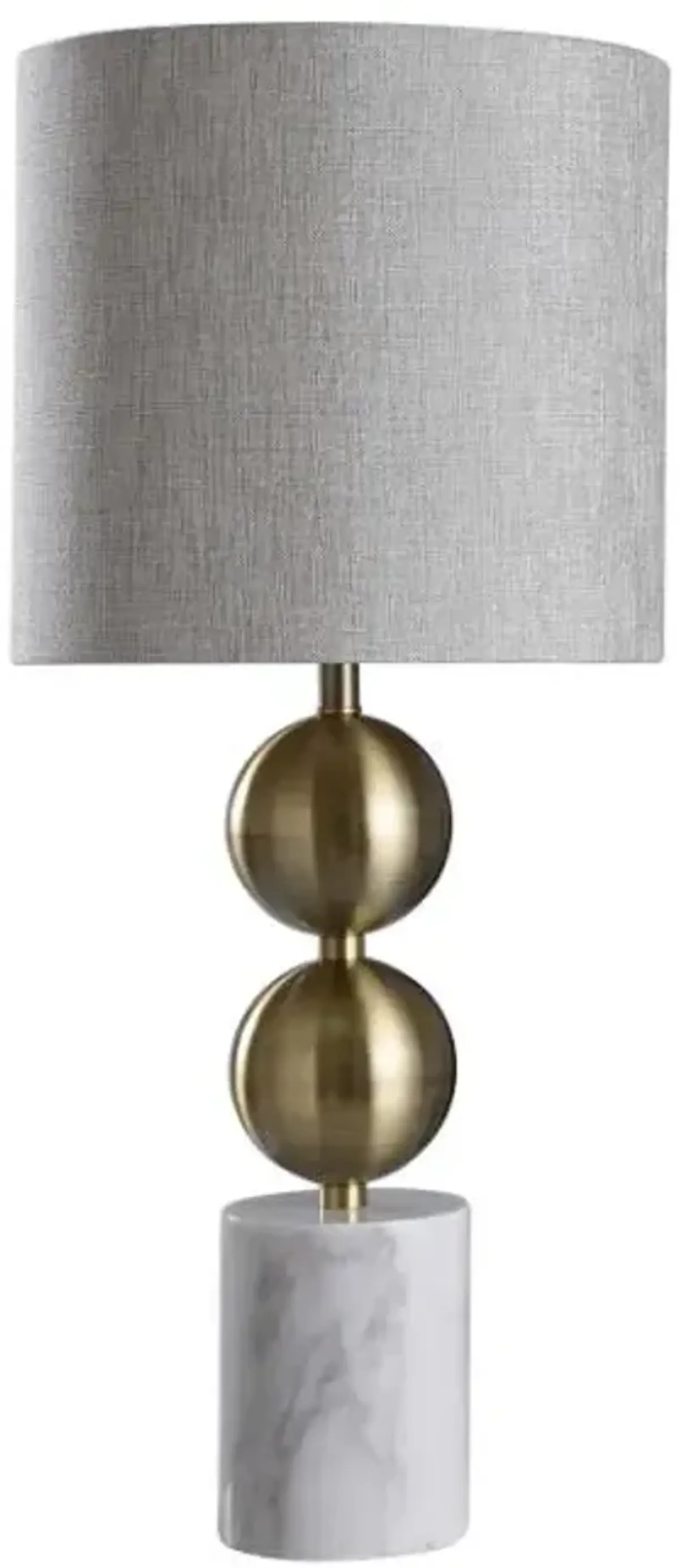 RACINE TABLE LAMP|BRASS FINISH ON METAL BODY WITH MARBLE BASE|HARDBACK SHADE|100 WATT H:31.5 W:13.5 D:13.5