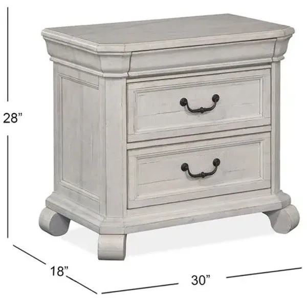 Magnussen Bronwyn Wooden 2-Drawer Nightstand in Toasted Nutmeg Finish No Touch Lighting Control