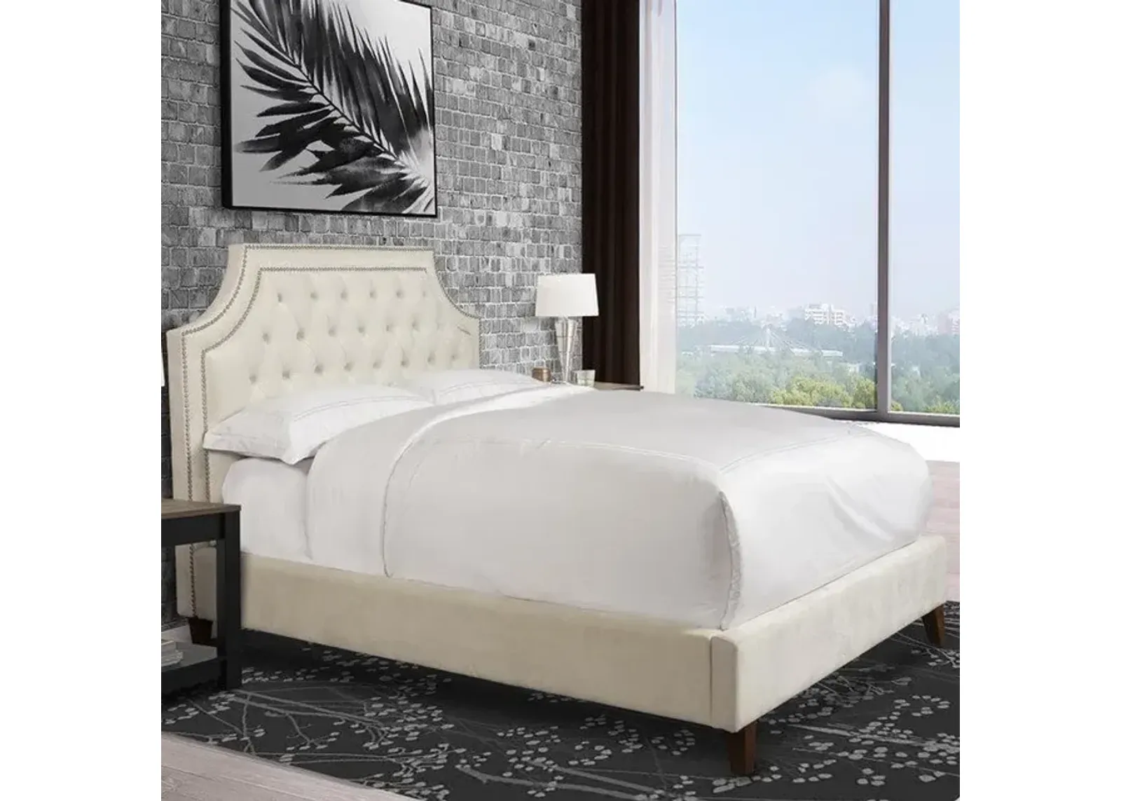 JASMINE KING HEADBOARD ONLY - CHAMPAGNE CREAM