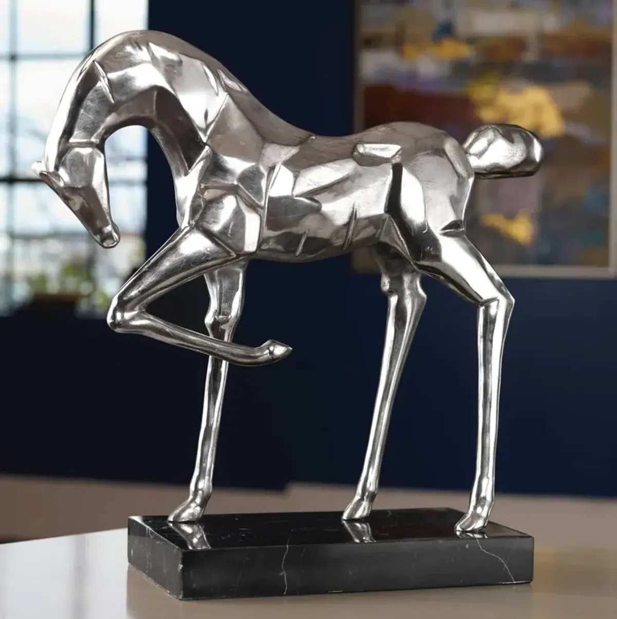 Uttermost Phoenix Nickel Horse Statue