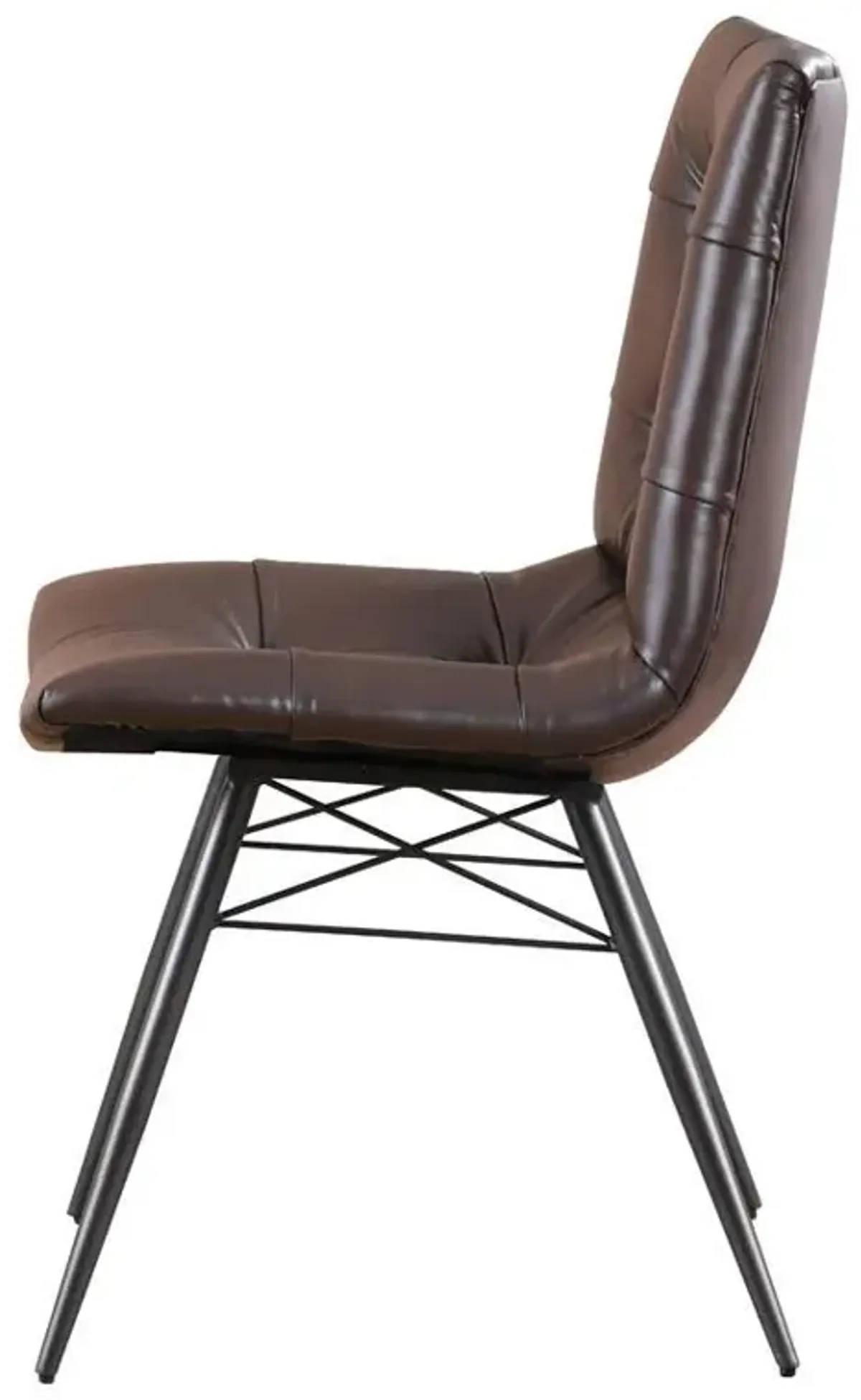 Coaster Leatherette Side Chair Brown