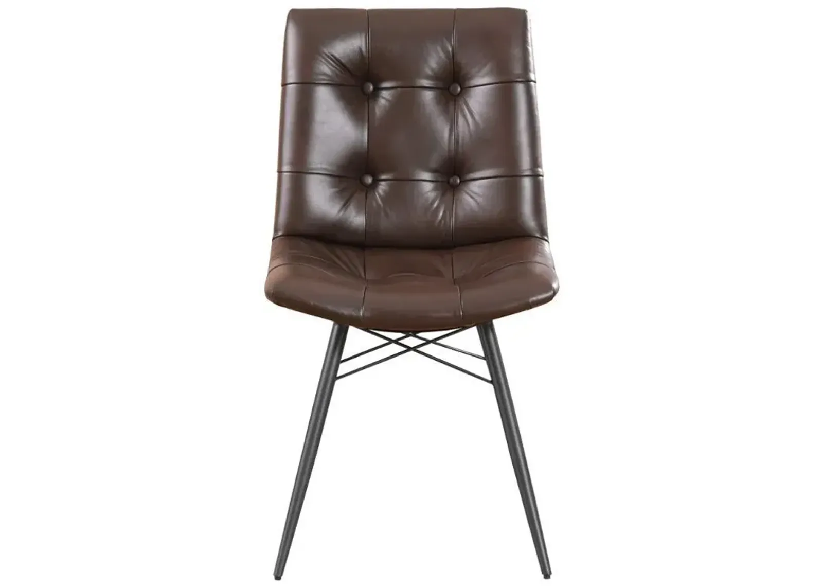 Coaster Leatherette Side Chair Brown