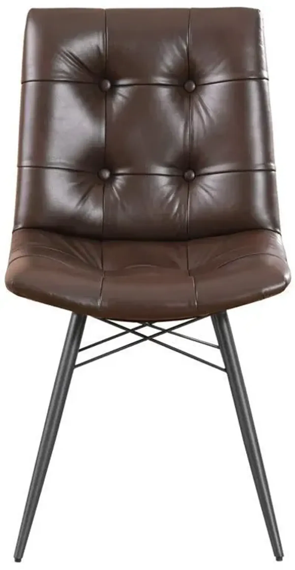 Coaster Leatherette Side Chair Brown