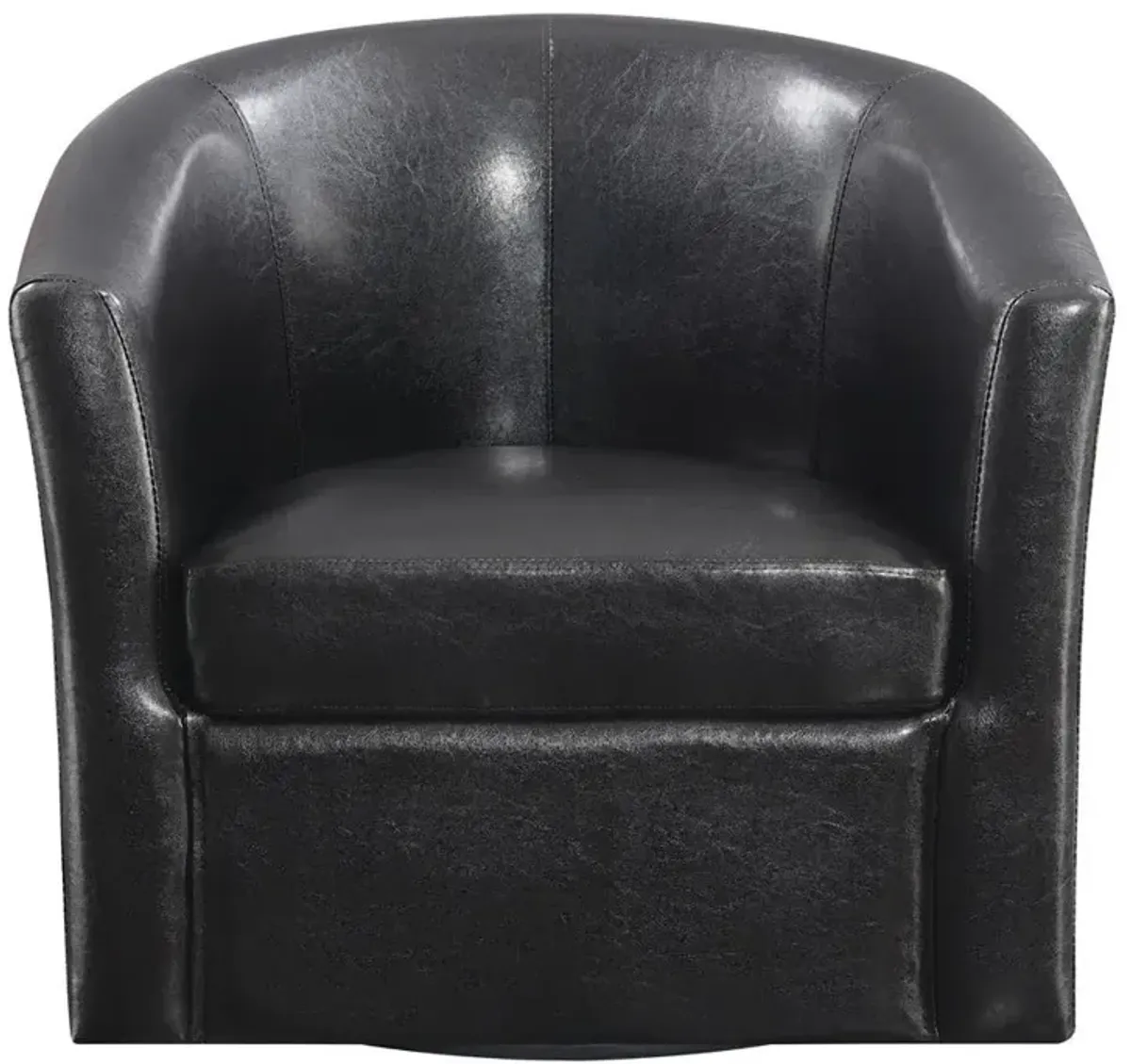 Coaster Turner Upholstered Barrel Back Swivel Chair Dark Brown