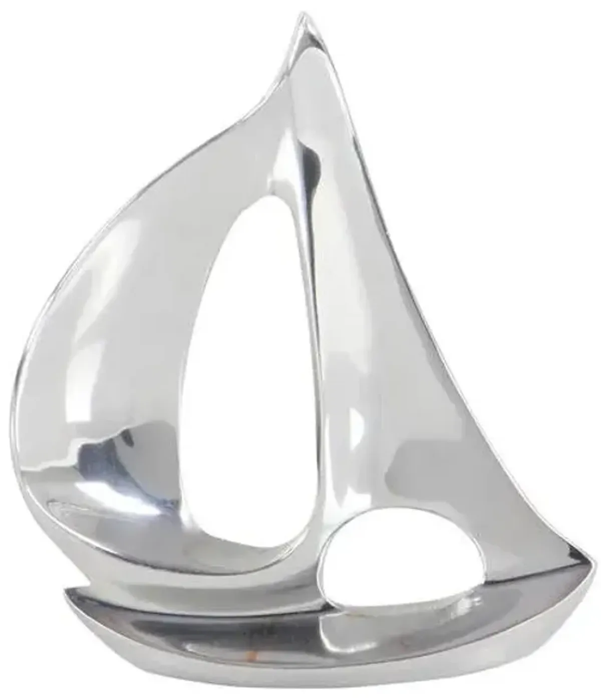 UMA Home Decor Set of 3 Silver Aluminum Sail Boat Sculptures