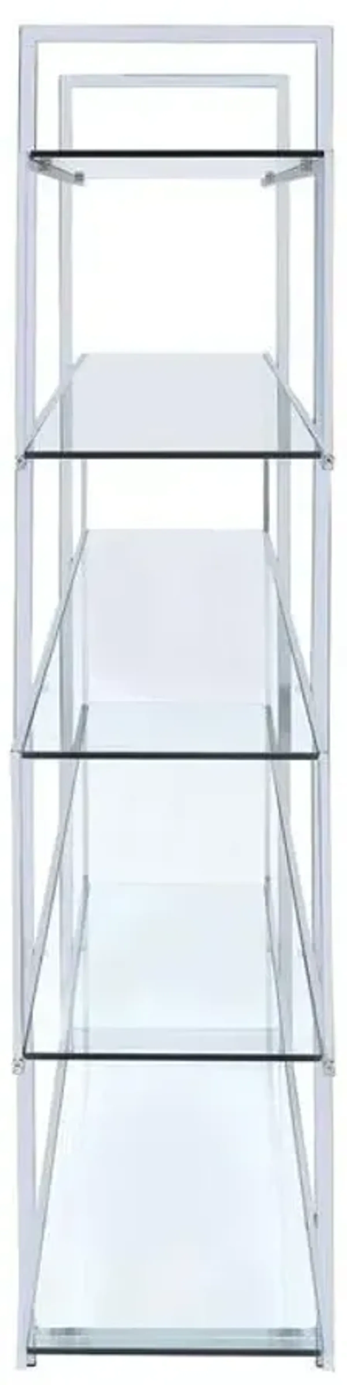 Coaster Elmer 63 Inch 5-Shelf Bookshelf Clear & Chrome